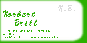 norbert brill business card